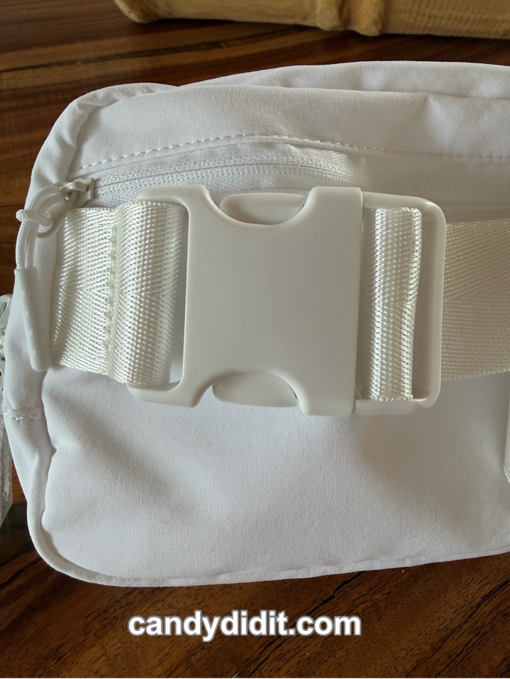 New! Handmade Candy Did It! White With Silver Crystal Logo Bum Bag Purse - Picture 8 of 13